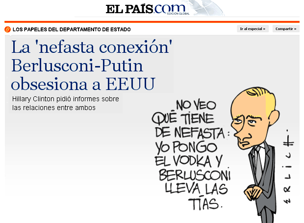 Wikileaks: Berlusconi y Putin
